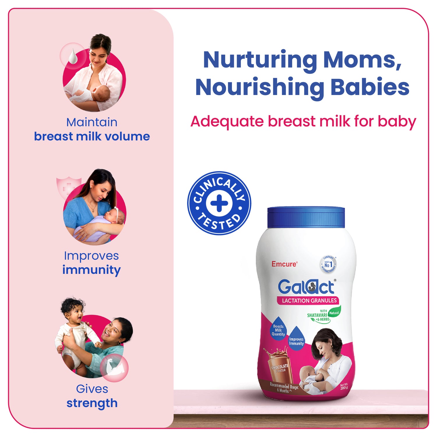 Galact Lactation Granules – Chocolate + Elaichi combo pack. Boosts breast milk quantity