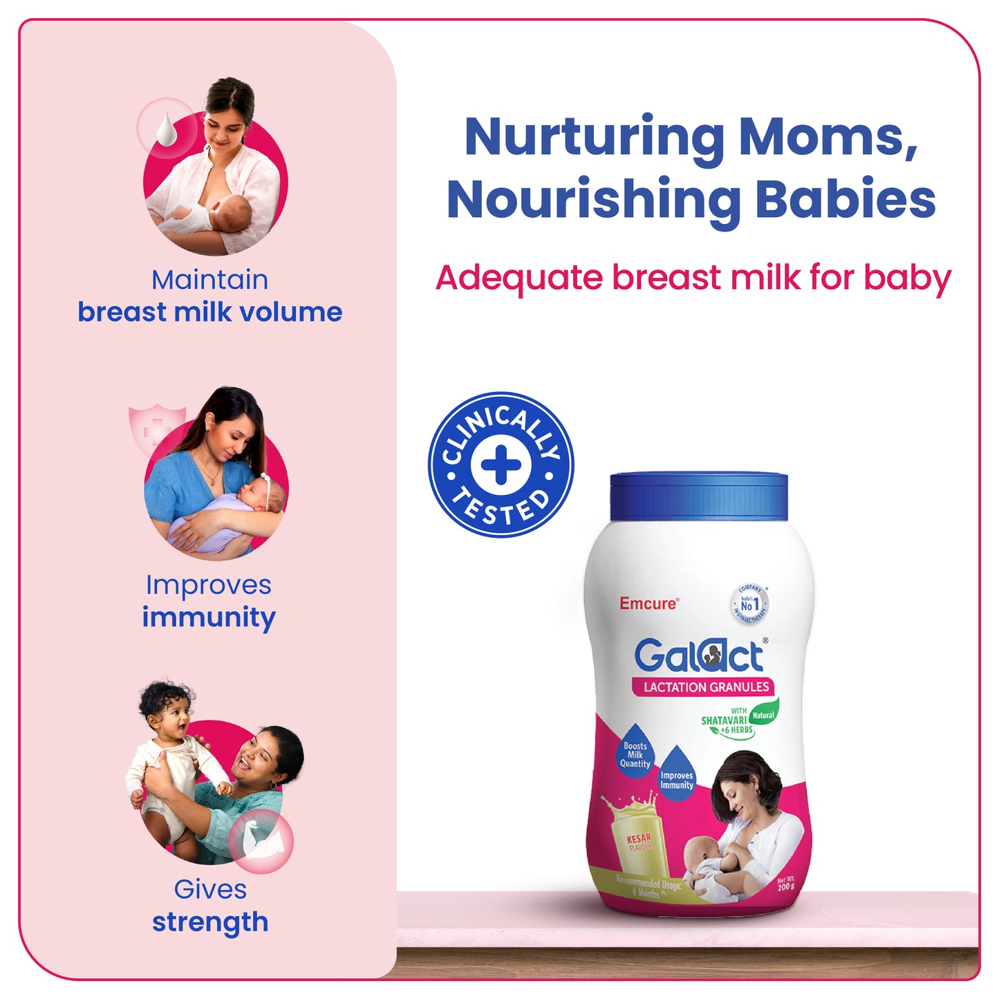 Galact Lactation Granules – Chocolate + Kesar  combo pack. Boosts breast milk quantity