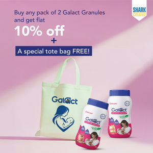 Galact Lactation Granules – Chocolate + Kesar  combo pack. Boosts breast milk quantity
